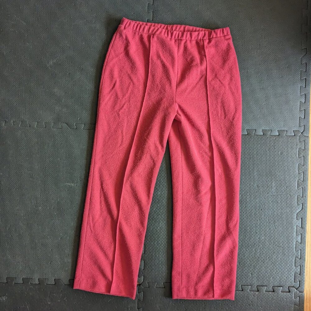 vintage salmon pants 70s terrycloth made in USA Graff trousers elastic waist